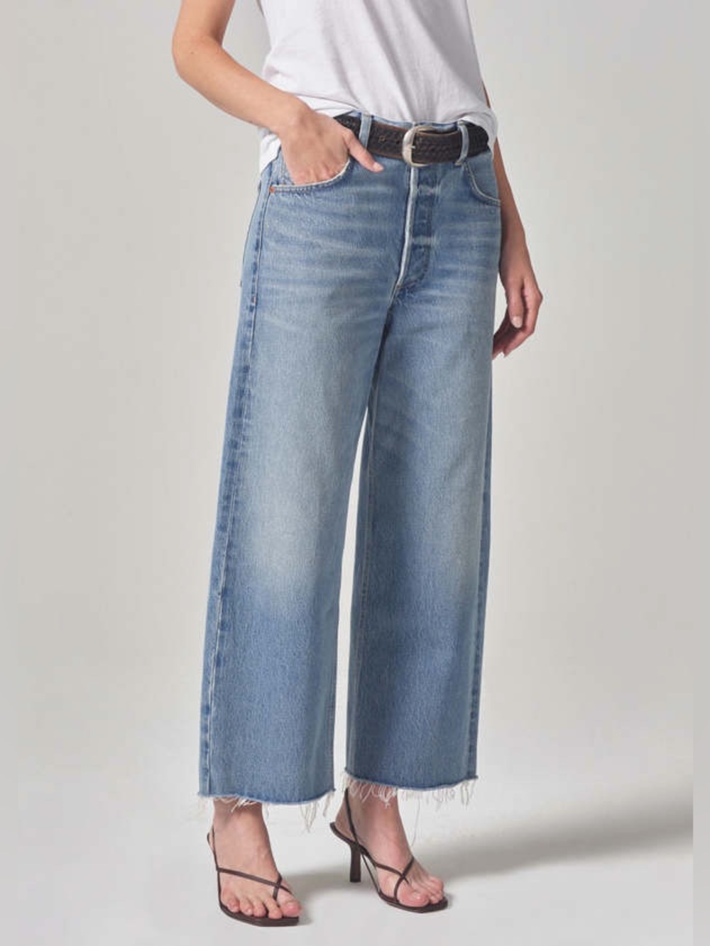 NEW Citizens Of Humanity Ayla Barrel Leg Crop Raw Hem in Sodapop Womens Size 26‎ - Picture 2 of 13